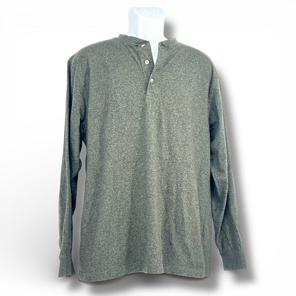 LL BEAN Men's Henley Long Sleeve T Shirt M Reg Casual Grunge Layering
